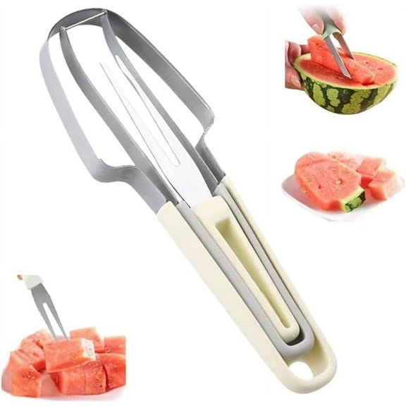MEUDQU 2024 Watermelon Cutter, 3-in-1 Watermelon Fork Slicer Cutter Stainless Steel Watermelon Windmill Cutter, 3 In 1 Summer Watermelon Cutting Tool Fork Slicer Knife Set for Home