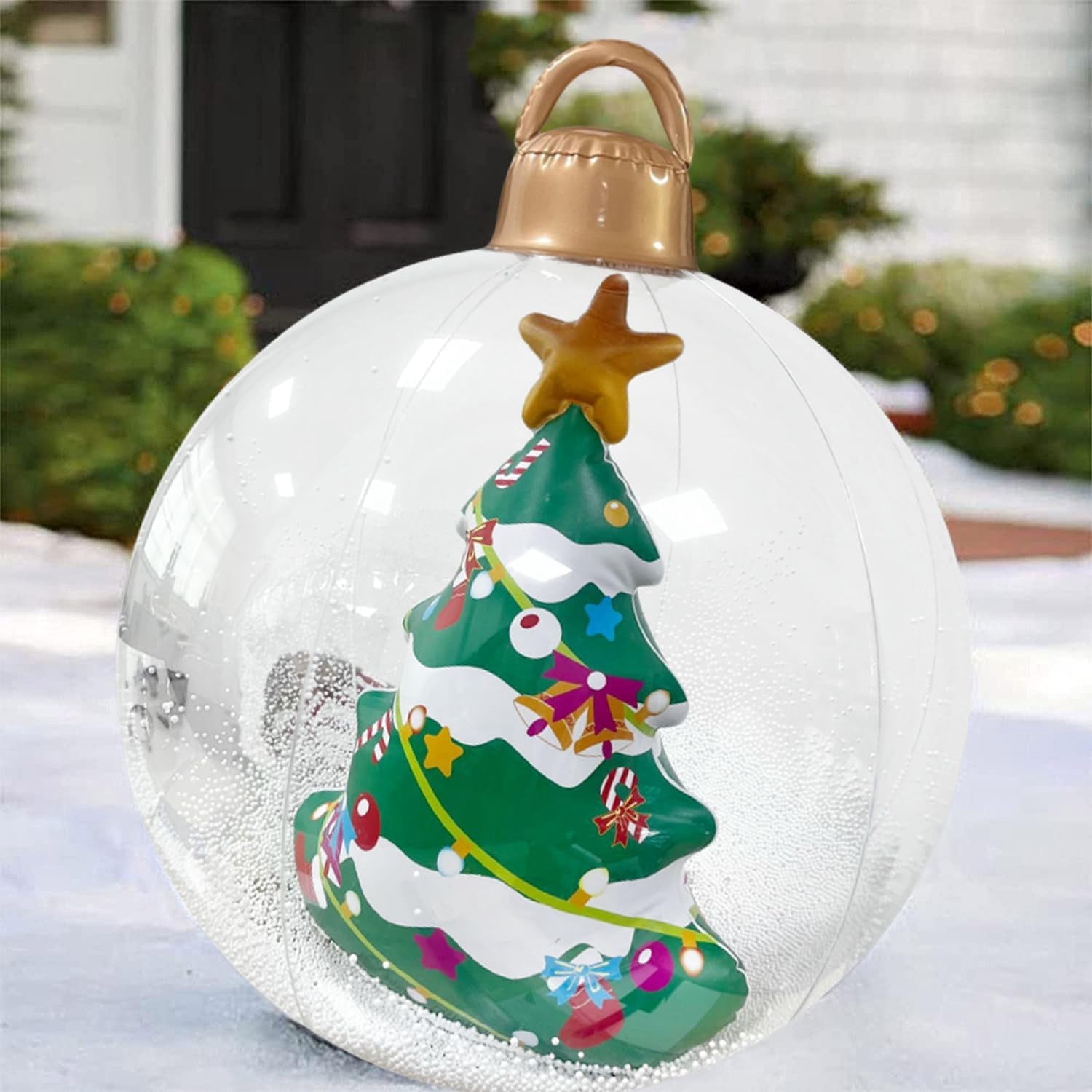 MEUDQU 24 Inch Light Up Inflatable Christmas Ball, PVC Inflatable ...