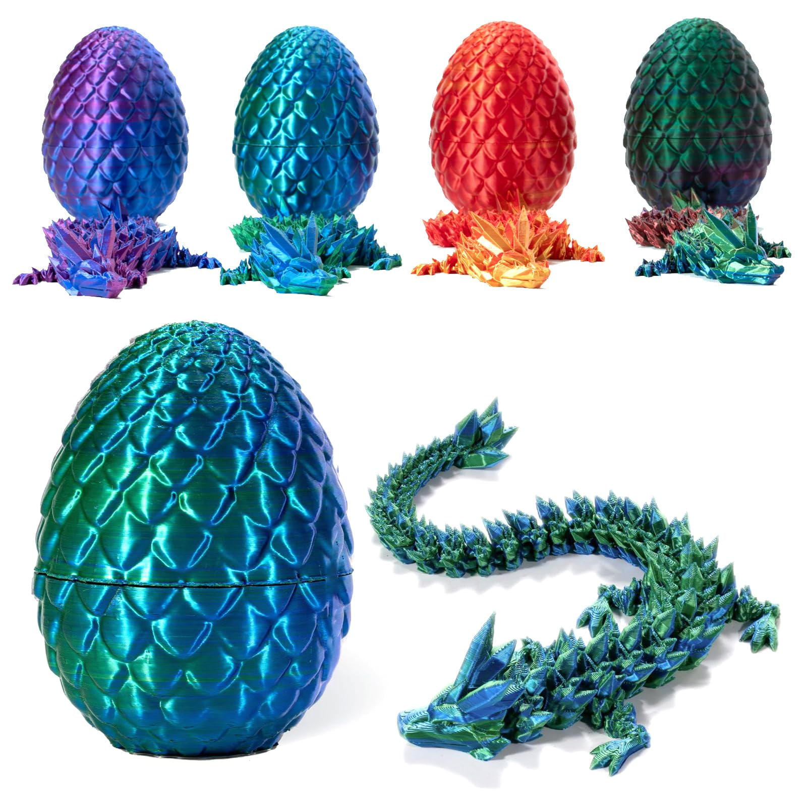 MEUDQU 3D Printed Dragon in Egg, 15Inch Fly Dragon in Dragon Egg ...