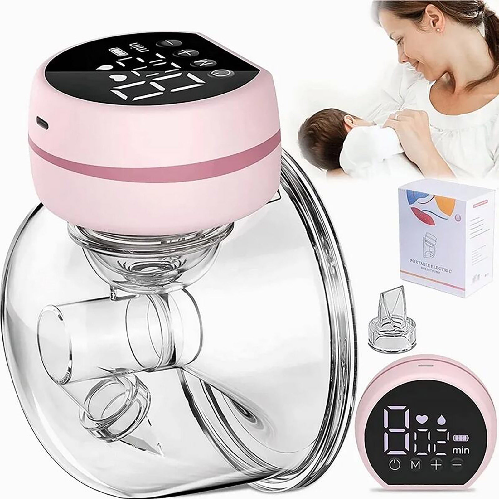 MEUDQU Hands Free Portable Breast Pump - Portable Electric Breast Pump With 3 Modes And 9 Level for Kitchen
