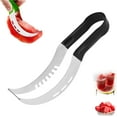 thumbnail image 1 of MEUDQU Multifunctional Stainless Steel Fruit Slicer, Watermelon Cutter Slicer Tool, 2-in-1 Stainless Steel Fruit Cutter, Fruit Slicer Kitchen Gadget, 1 of 10