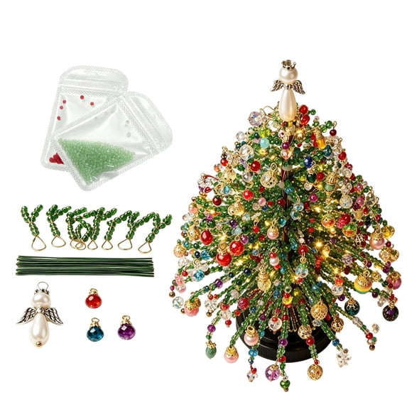 MEUHSKS 2026 DIY Beaded Christmas Tree Kit – Create Your Own Sparkling Holiday Decoration, Calming Hobby Craft Kit for Christmas Leisure & Holiday Gathering