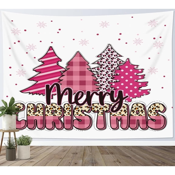 MEUNEAR Winter Tapestry Snow Pine Tree Forest and Mountain Nature Landscape outside Window Tapestry Wall Hanging Christmas Tapestries for Bedroom Living Room Dorm Party Wall Decor,40L X 60W inches