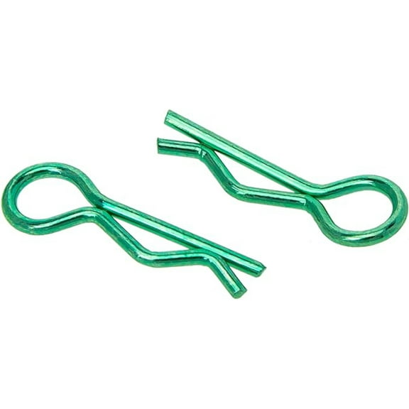 MEUS RACING 100pcs Aluminum R-Clips Body Clips Buckles for 1/18 1/16 1/24 RC Model Car Upgrade Parts Accessories (Green)