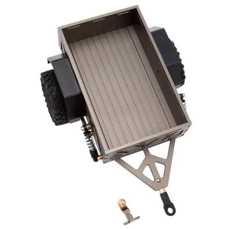 MEUS RACING Utility Trailer Car with Hitch for 1/18 TRX4M - COFFEE