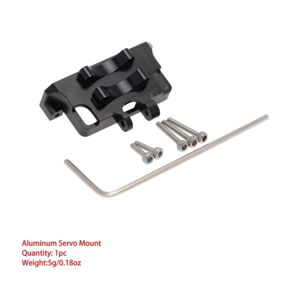 MEUS Racing 1/24 Aluminum Alloy Servo Mount Bracket For Axial SCX24 90081 RC Car Replacement Upgrade Accessories Anti-Rust (Black)