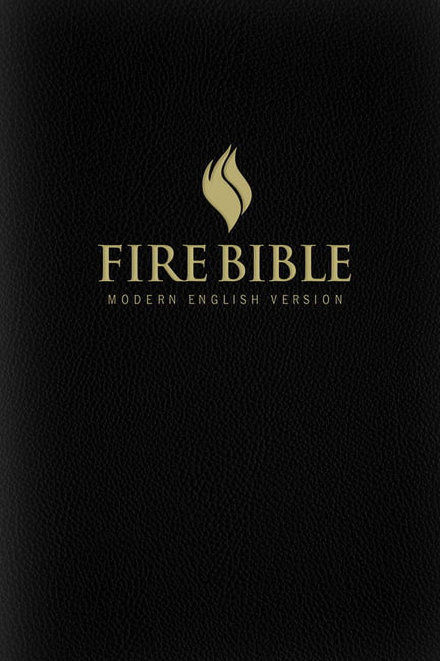 Mev Fire Bible: Black Bonded Leather - Modern English Version, (Hardcover)