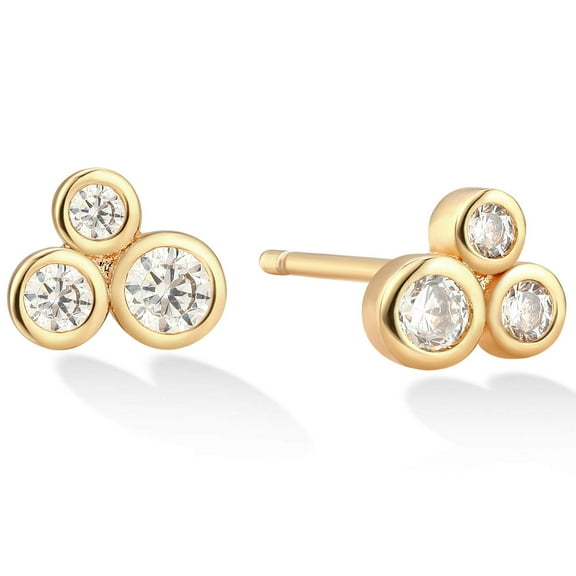 MEVECCO 14K Gold Plated Dainty Cubic Zirconia Huggie Hoop Earrings Jewelry Gifts for Women