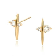 MEVECCO 14K Gold Plated Delicate Tiny Stud Earrings for Women Gift for Women
