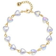 thumbnail image 1 of MEVECCO Heart Bracelets 14K Gold Plated Cute Transparent Love Dainty for Women, 1 of 6