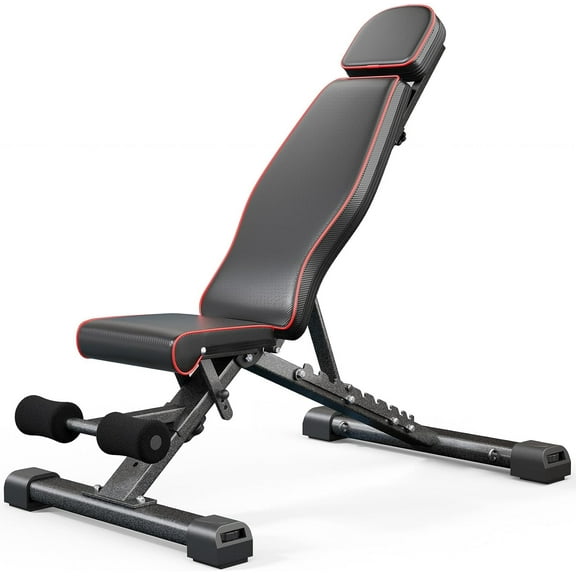 MEW Weight Bench, 880LB Adjustable Weight Bench for Bench Press, Foldable Weight Bench with Bench Press Extended Head for Home Gym/Full Body Workout 90 Degree Workout Bench User