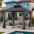 thumbnail image 1 of MEWANG 12'x 12'Outdoor Hardtop Gazebo, Metal Double Roof Canopy Gazebo with Curtains and Nettings for Patio,Party., 1 of 7