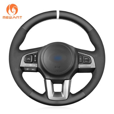 MEWANT Genuine Leather Steering Wheel Cover – Custom Fit For Subaru Forester, Outback, Legacy – Black – Anti-Slip