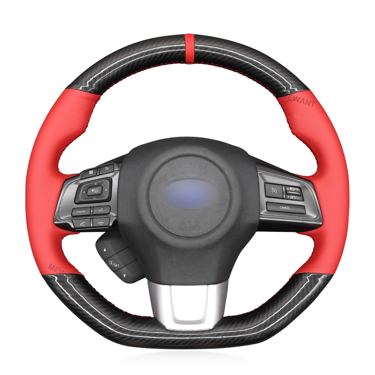 38cm Blue Carbon Fibre Car Steering Wheel Cover – Breathable, Anti-Slip & Soft Touch