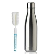 MEWAY 17oz Sport Water Bottle Vacuum Insulated Stainless Steel Sport Water Bottle Leak-Proof Double Wall Cola Shape Water Bottle,Keep Drinks Hot & Cold (Silver,1 Pack)