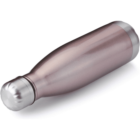 MEWAY 17oz Sport Water Bottle Vacuum Insulated Stainless Steel Sport Water Bottle Leak-Proof Double Wall Cola Shape Water Bottle,Keep Drinks Hot & Cold (Rose Gold,1 Pack)