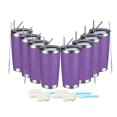 thumbnail image 1 of MEWAY 20oz Tumbler 8 Pack Double Wall Vacuum Insulated Travel Mug Bulk, Stainless Steel Tumblers with Lid and Straw, Durable Powder Coated Coffee Cups for Cold & Hot Drinks (Purple, 8), 1 of 9