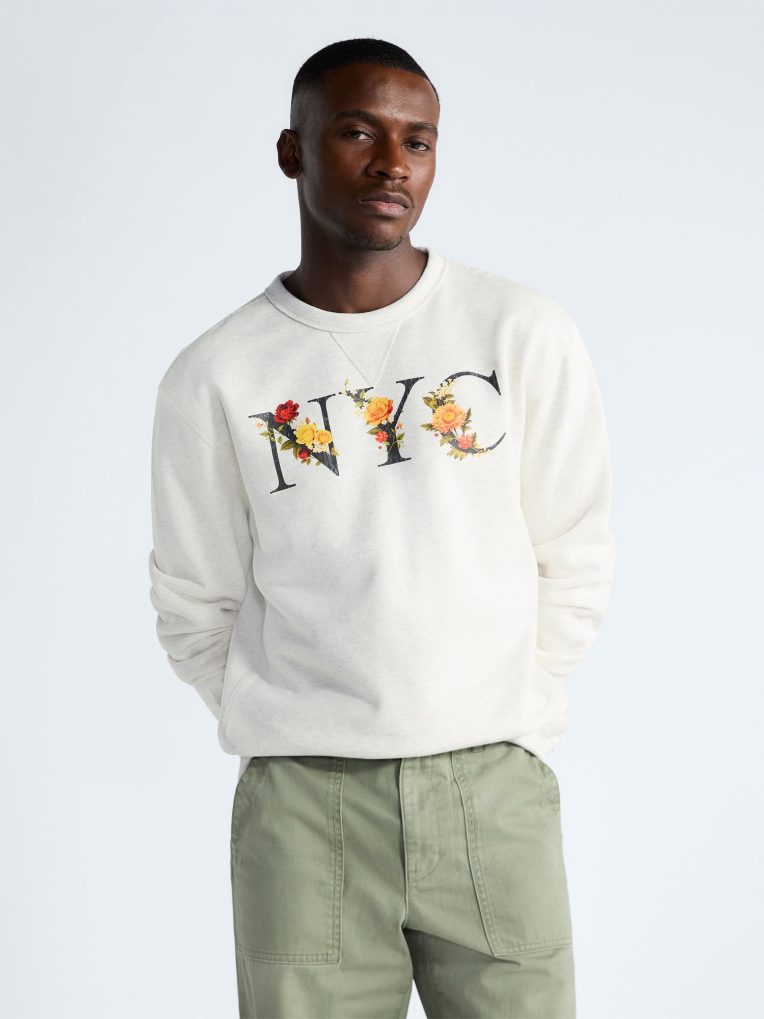 Free Assembly Men's New York Graphic Cotton Sweatshirt, Sizes S-2XL