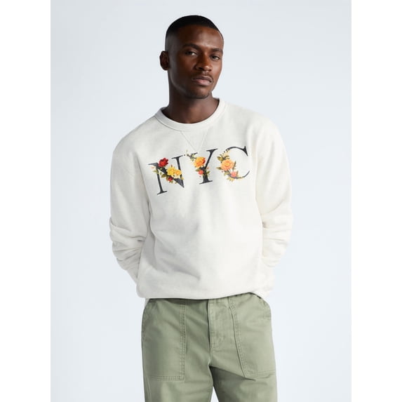 Free Assembly Men's New York Graphic Cotton Sweatshirt, Sizes S-2XL