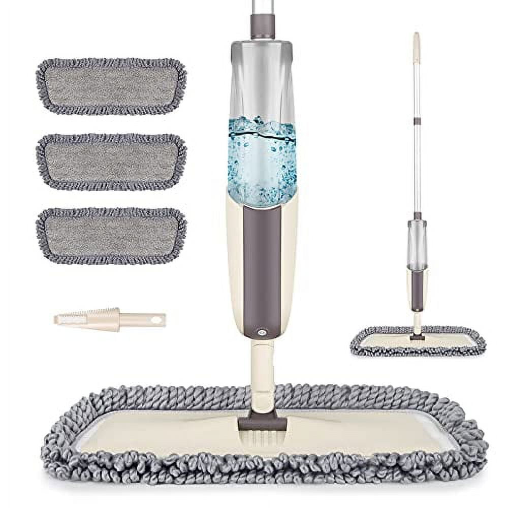 MEXERRIS Microfiber Spray Mop for Floor Cleaning - Wet Dry Dust Kitchen  Floor Mop with 410ML Refillable Bottle 360°Rotatable Hardwood Mop for  Laminate