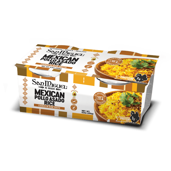 Mexican Pollo Asado Rice Cup, Microwaveable Rice Cups, Ready to Serve Rice with Roasted Chicken Flavor, Instant Rice Cup, Heat and Eat, Pack of 8