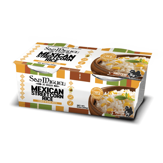 Mexican Street Corn Rice Cup with Bone Broth, Microwaveable Rice Cups, Ready to Serve Elote Style Rice, Heat and Eat Instant Rice Cups, Pack of 8