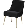 thumbnail image 1 of MEXIYA Irina Dining Chair Modern Black Grey Easy Clean Velvet Upholstered Side Chair with Brushed Gold Leg, 1 of 7