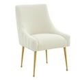 thumbnail image 1 of MEXIYA Irina Dining Chair White Faux Fur Upholstered Side Chair with Brushed Gold Leg, 1 of 5