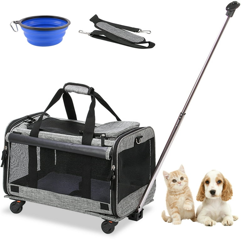 Pet Life Collapsible Pet Travel Airline Approved Wheeled Dog Carrier