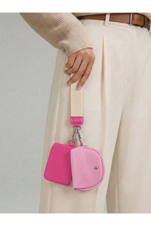 Mini Zip Around Wristlet Wallets for Women -KeyChain Wallet with Detachable Dual Pouch Wristlet -Key Chain Coin Purse Small Wallets