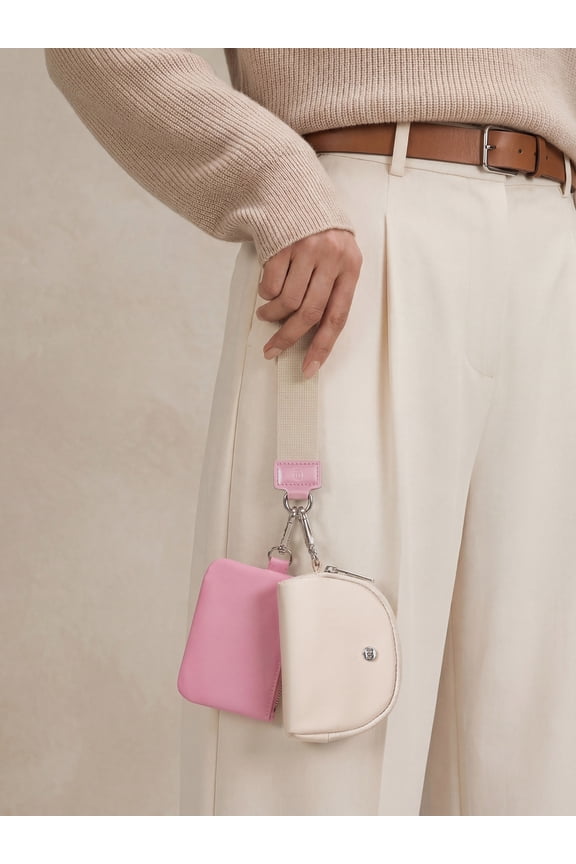 Mini Zip Around Wristlet Wallets for Women -KeyChain Wallet with Detachable Dual Pouch Wristlet -Key Chain Coin Purse Small Wallets