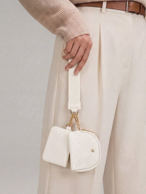 Mini Zip Around Wristlet Wallets for Women -KeyChain Wallet with Detachable Dual Pouch Wristlet -Key Chain Coin Purse Small Wallets