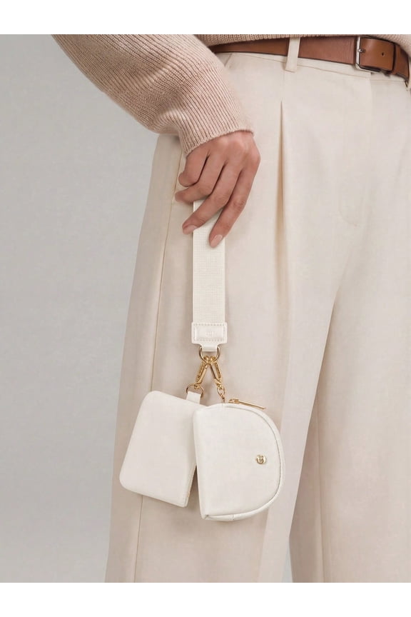 Mini Zip Around Wristlet Wallets for Women -KeyChain Wallet with Detachable Dual Pouch Wristlet -Key Chain Coin Purse Small Wallets