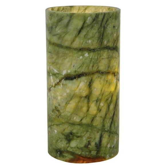 MEYDA 121713 4 in. W x 8 in. H Jadestone Green Flat Top Candle Cover