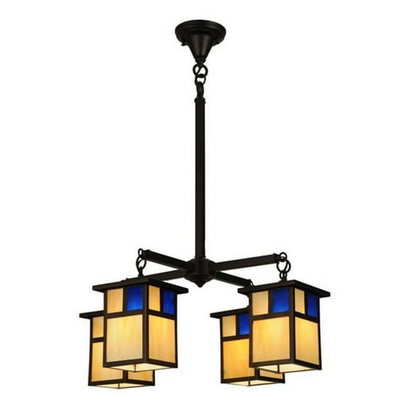 MEYDA 123949 25 in. W Hyde Park T Mission 4 Light Chandelier