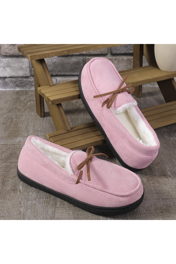 Women's House Slippers Indoor Outdoor Moccasin Fuzzy Fluffy Furry Loafers Suede Warm Shoes