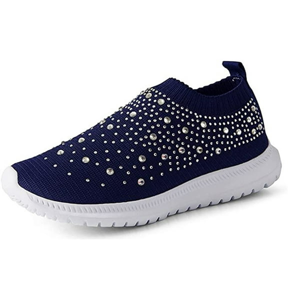 MEYSE Women's Sneakers with Diamond Decor - Lightweight & Versatile for All Outfits