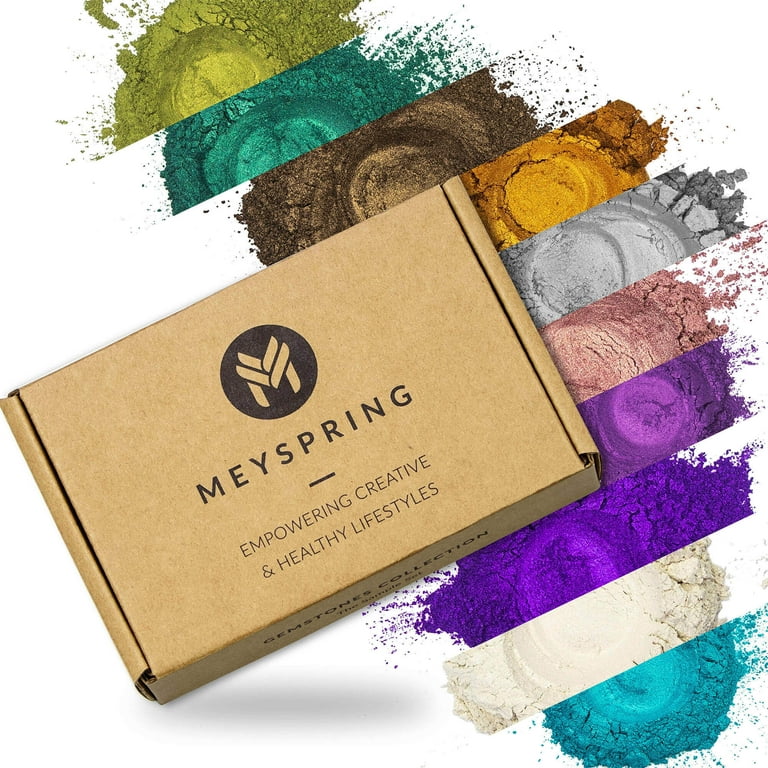 MEYSPRING Gemstones Collection Mica Powder for Epoxy Resin - 100g - Epoxy Pigment Colors for Resin Art Geode Art - Resin Pigment Powder and Cosmetic
