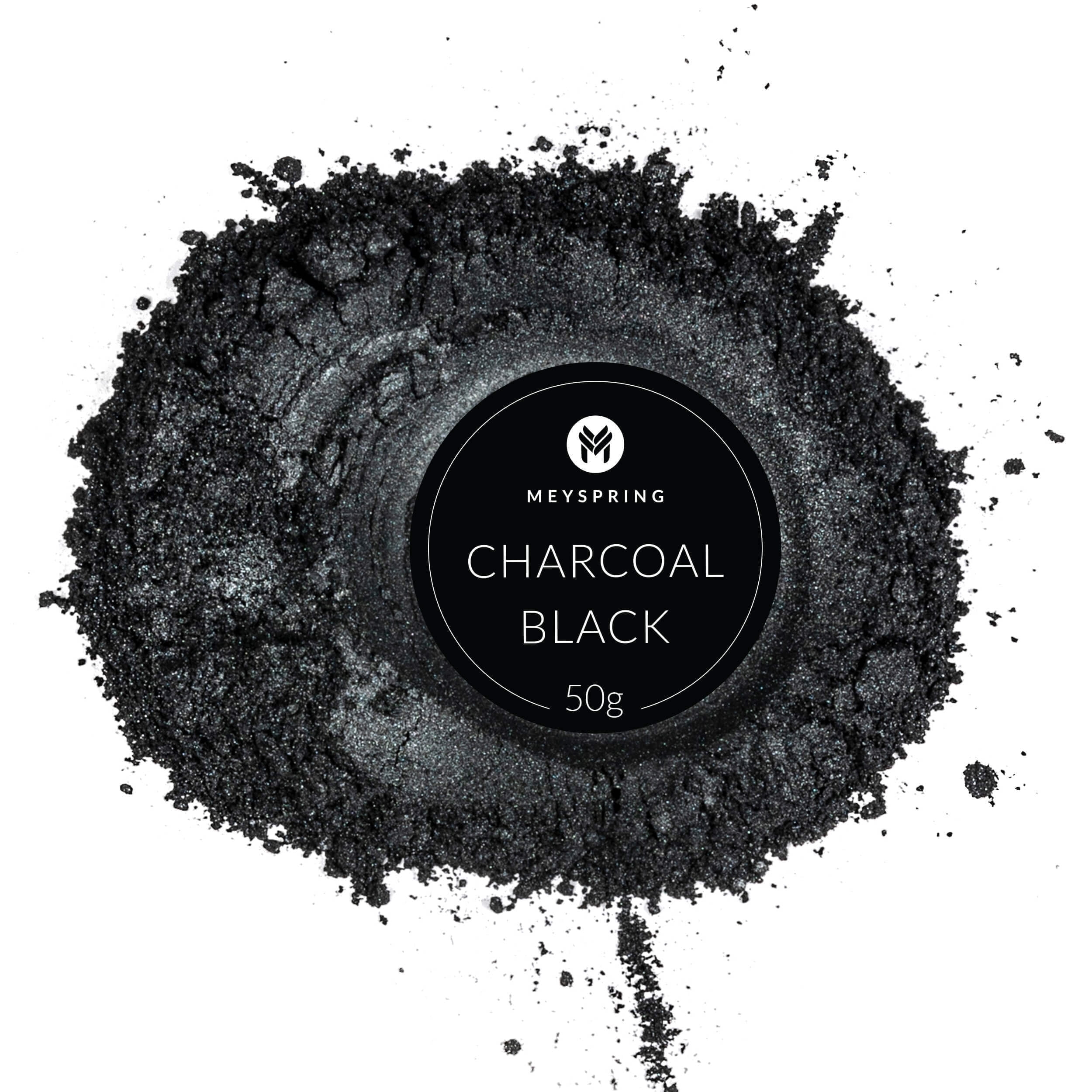 MEYSPRING Mica Pigment Powder for Epoxy Resin Art Charcoal Black 50 gm