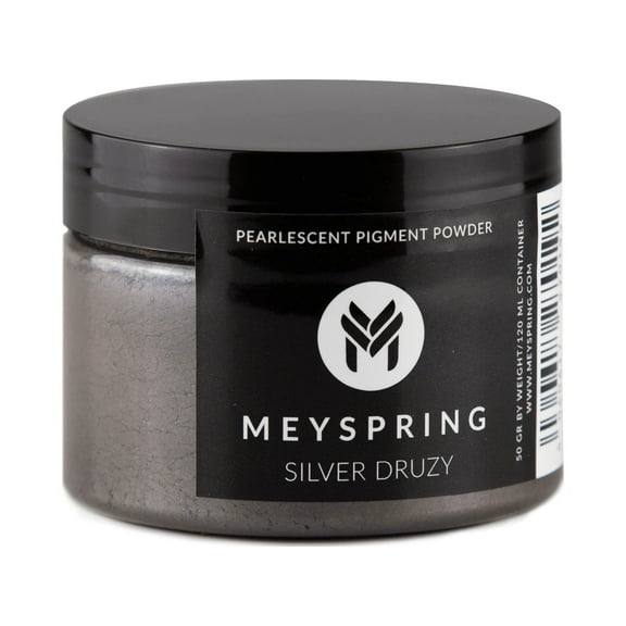 MEYSPRING Mica Pigment Powder for Epoxy Resin Art Silver Druzy 50 gm