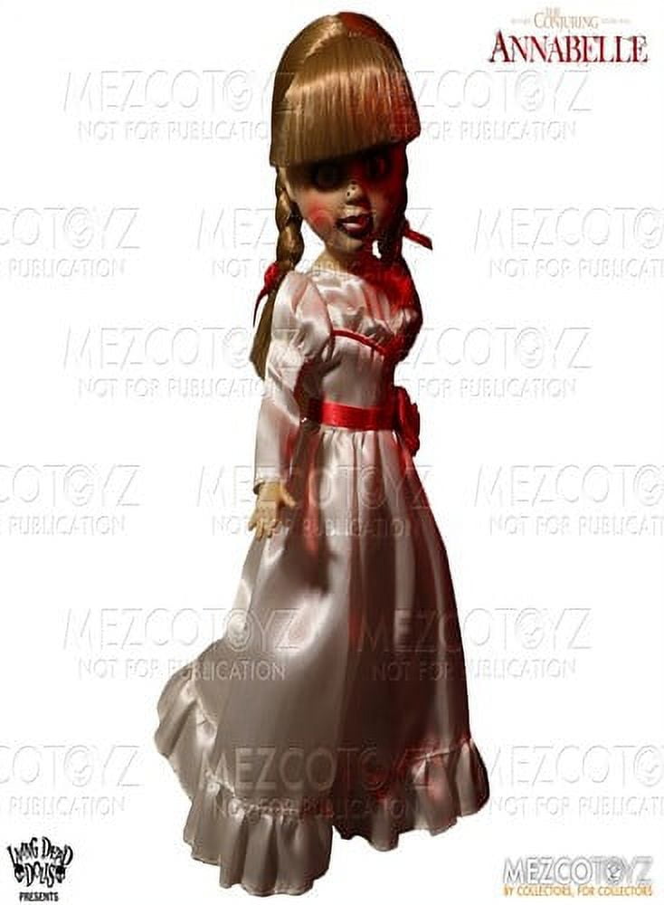 Living Dead Dolls Presents Annabelle (The Conjuring) poupée en plastique,  vêtements en tissu, par Mezco Toys.