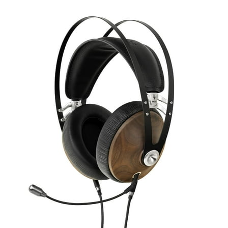 MEZE AUDIO | 99 Classics Walnut Silver | Wooden Closed-Back Headphones for Audiophiles | Gaming | Podcasts | Home Office | Wired Over-Ear Headphones with Mic and Self Adjustable Headband