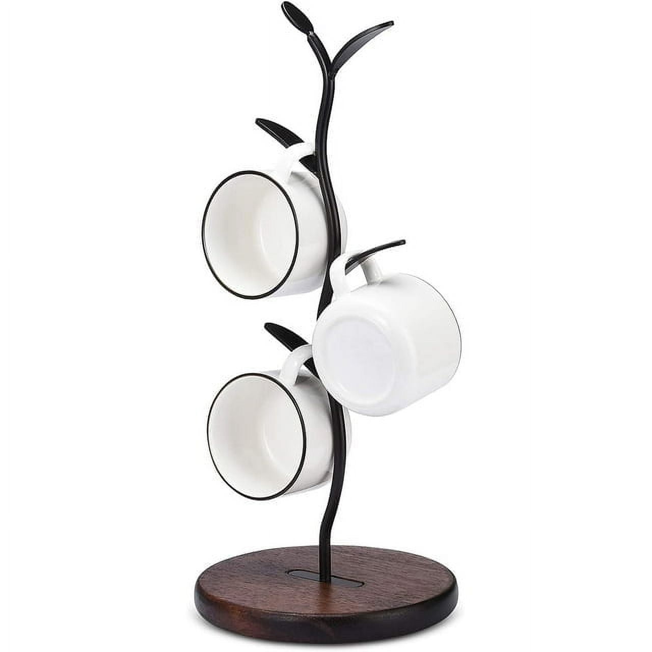 Dorhors Mug Holder Tree, Coffee Bar Accessories,Coffee Mug Rack With 6 Hooks,Wood