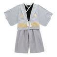 thumbnail image 1 of MEZZALL 1 Set Kimono Traditional Clothing Clothes Traditional Kimono Boys Outfits Fabric Black, Light Gray, 3-4 Years, 1 of 5