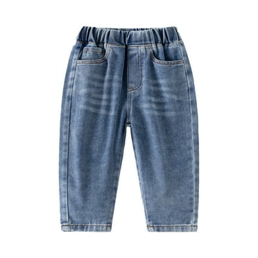 MEZZALL 2025 Children Pants Blue Cartoon Tape Pants Cute Infants Dailywear, Blue, 12-18 Months