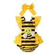 thumbnail image 1 of MEZZALL Adorable Baby Girl Summer Fly Sleeve Bee Romper Outfit Sets With Headband Children Versatile Outfit Sets Casual Everyday Basics, 1 of 6