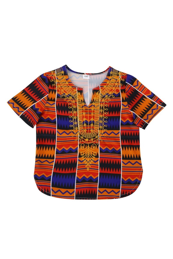 Africa Classic Children Dashiki Casual Loose Shirt Boys Girls Adorable Toddler Blouses Tops