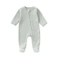thumbnail image 1 of MEZZALL Baby Bodysuit One-Pieces O-Neck Onesie Autumn Winter Overall Long Sleeve Zipper Jumpsuit Clothes Cover Baby Pajamas 0-1Year Toddler Nightwear Relaxed Fit / 0-6 Months, 1 of 9