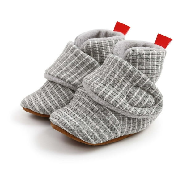 MEZZALL Baby Booties Winter Warm Striped Boots For Soft Sole First Walkers Shoes Cozy Comfortable Toddler Footwear Cozy Footwear