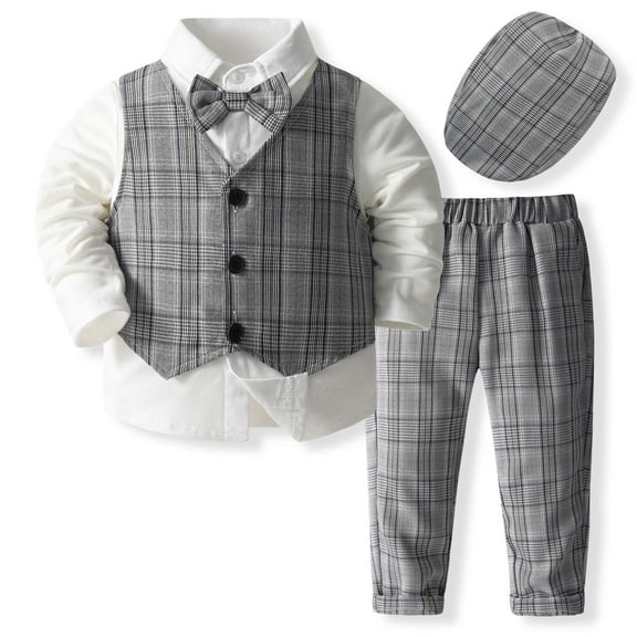 MEZZALL Baby Boy Clothes Suits Tuxedo Gentleman Outfits Formal Dress Shirt+Vest+Pants Baby Suit Sets Leisure Toddler Wear